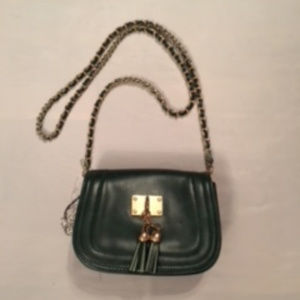 NWT - Emerald Green Vegan Leather Chain Bag